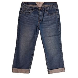 Levi's Boyfriend Cuff Crop Capri Blue Jean SZ 8